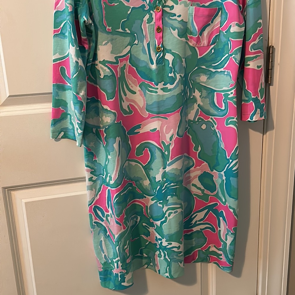 NWOT Lilly Pulitzer Alessia Tropical Pink Sands Dress Size Medium - Picture 5 of 5